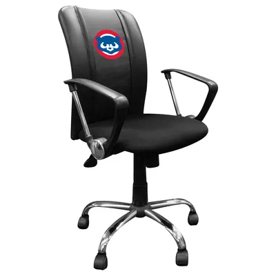 Chicago Cubs Team Logo Curve Task Chair - Black
