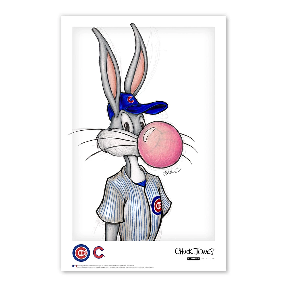 Bugs Bunny Chicago Cubs 11"x 17" Looney Tunes affiche imprimée