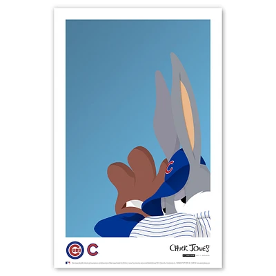 Bugs Bunny Chicago Cubs 11"x 17" minimaliste Looney Tunes affiche imprimée