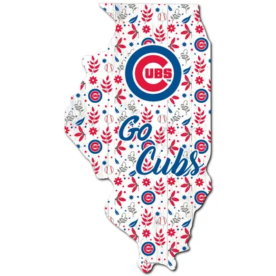 Chicago Cubs 12'' Floral State Sign