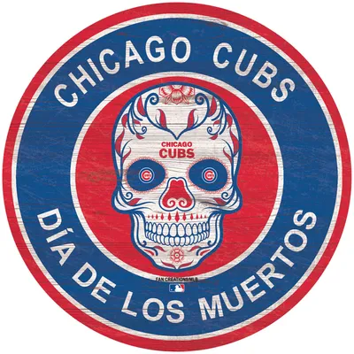 Chicago Cubs 12'' Sugar Skull Circle Sign