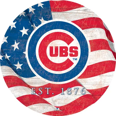 Chicago Cubs 12" Team Color Flag Sign