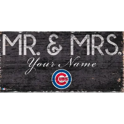Chicago Cubs 12" x 6" Personalized Mr. & Mrs. Sign