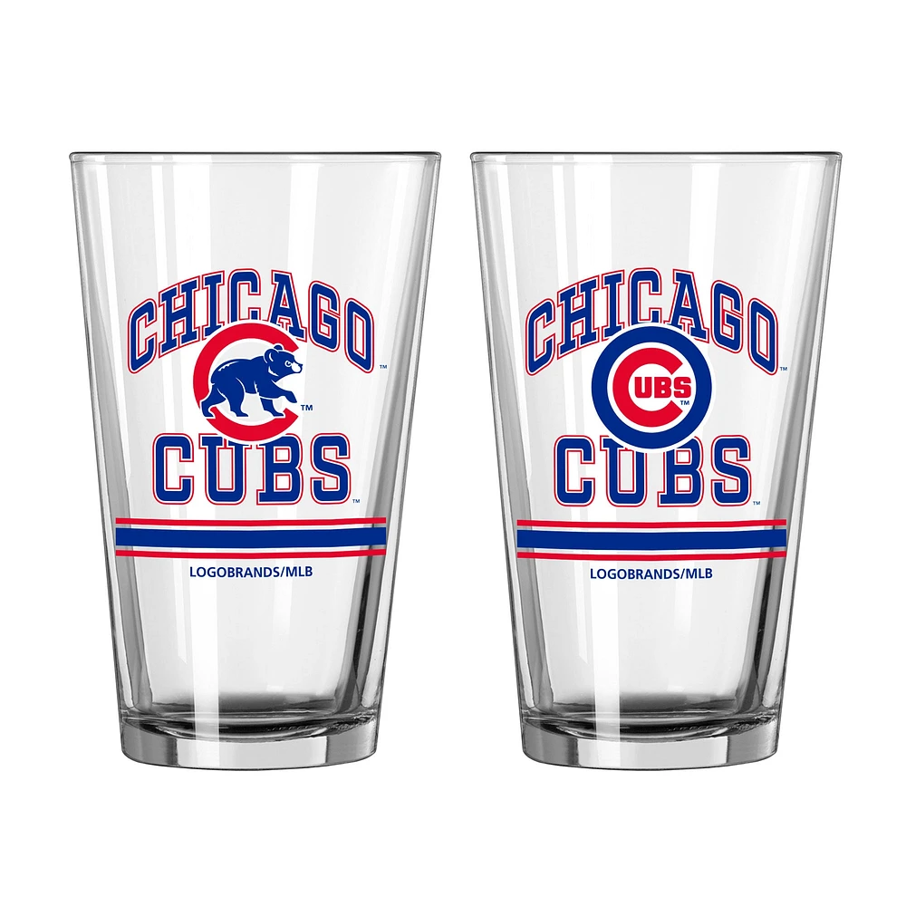 Cubs de Chicago 16oz. Verre à pinte, paquet de deux