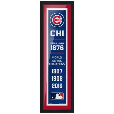 Chicago Cubs 3-Time World Series Champions - 6'' x 22'' Empire Framed Artwork