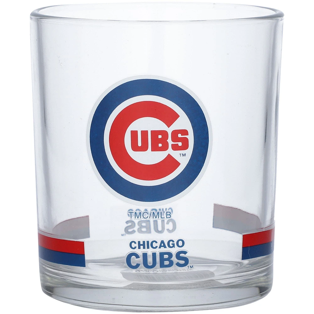 Chicago Cubs Banded Rocks Glass