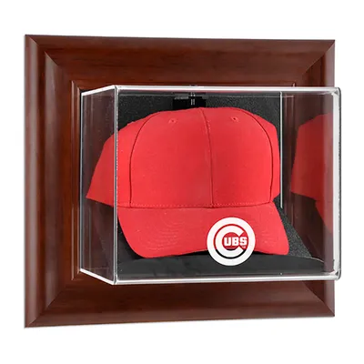 Chicago Cubs Fanatics Authentic Brown Framed Wall-Mounted Logo Cap Case