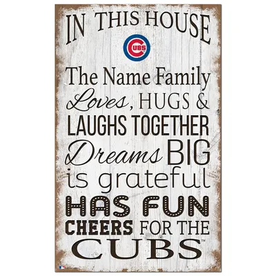 Chicago Cubs Personalized 11" x 19" In This House Sign