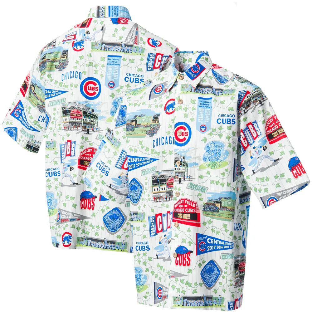 Men's Reyn Spooner White Chicago Cubs Americana Button-Up Shirt