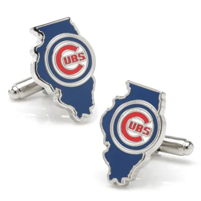 Chicago Cubs Team State Shaped Cufflinks