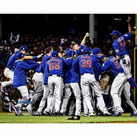 Photographie non signée des Cubs de Chicago pour célébrer la Série mondiale 2016