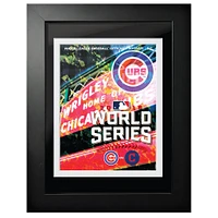 Série mondiale des Cubs de Chicago contre les Indians de Cleveland 2016 - Couverture de programme encadrée 12'' x 16''