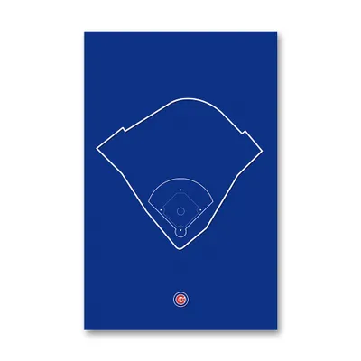 Chicago Cubs Wrigley Field 11" x 17" Ballpark Outline Art Poster