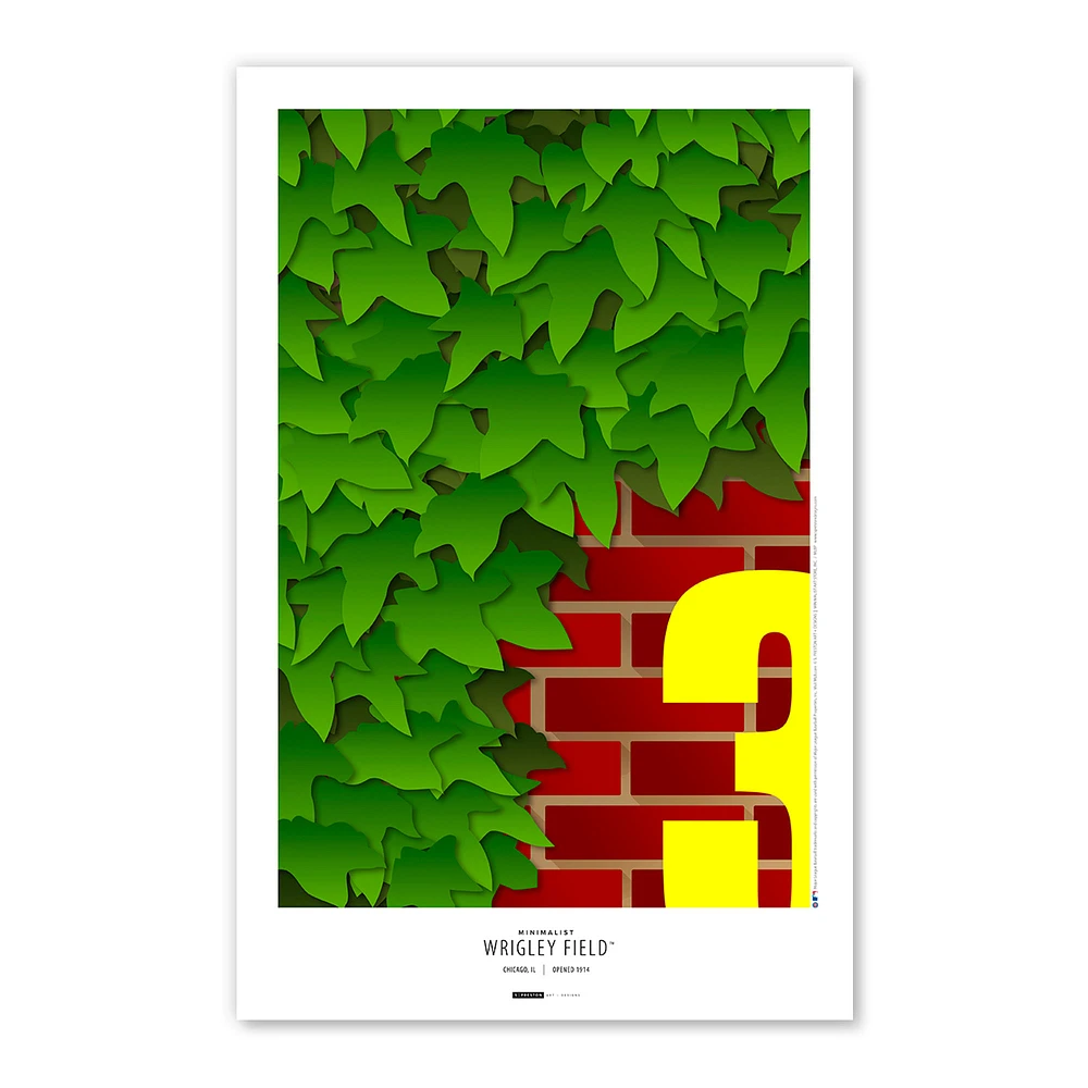 Chicago Cubs Wrigley Field 11'' x 17 '' Ivy Minimalist Stadium Poster Impression artistique