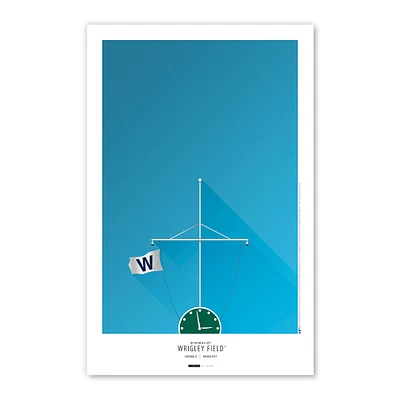 Affiche de stade minimaliste Chicago Cubs Wrigley Field 11'' x 17 '' Impression artistique