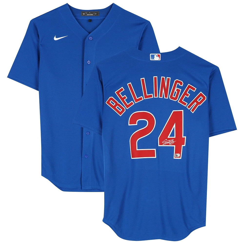 Maillot réplique Nike Royal autographié par Cody Bellinger des Chicago Cubs