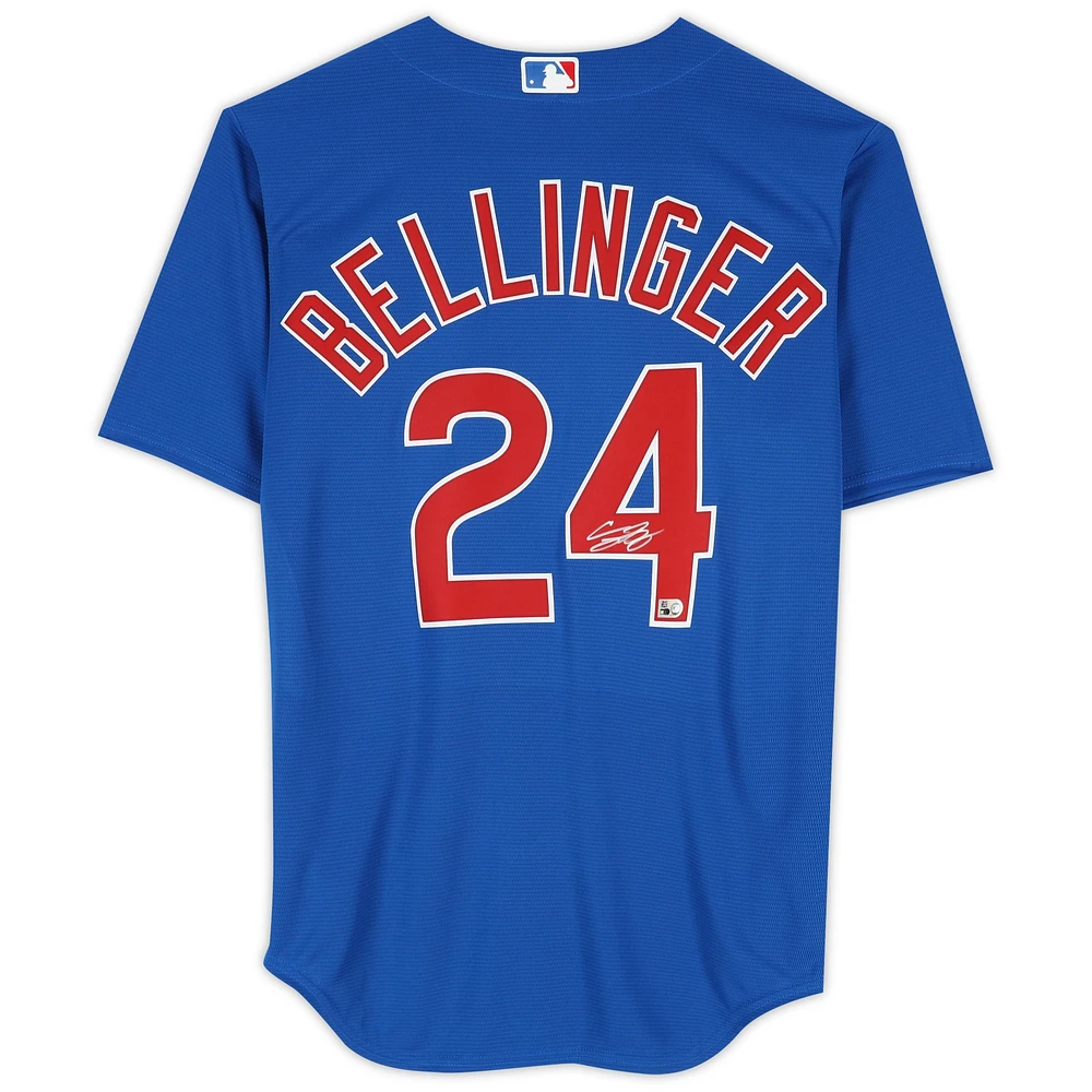 Maillot réplique Nike Royal autographié par Cody Bellinger des Chicago Cubs