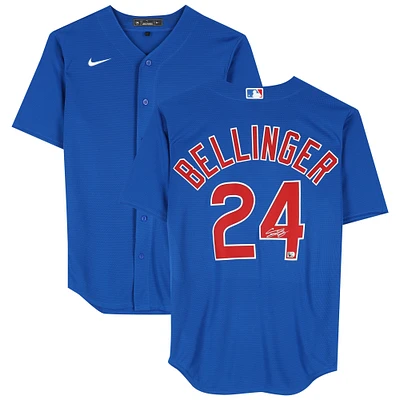Maillot réplique Nike Royal autographié par Cody Bellinger des Chicago Cubs