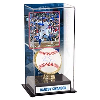 Dansby Swanson Chicago Cubs Autographed Baseball and Sublimated Gold Glove Display Case with Image