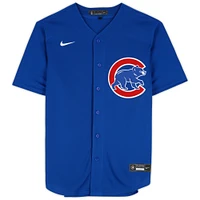 Dansby Swanson Chicago Cubs Autographed Blue Nike Replica Jersey