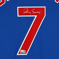 Dansby Swanson Chicago Cubs Autographed Blue Nike Replica Jersey