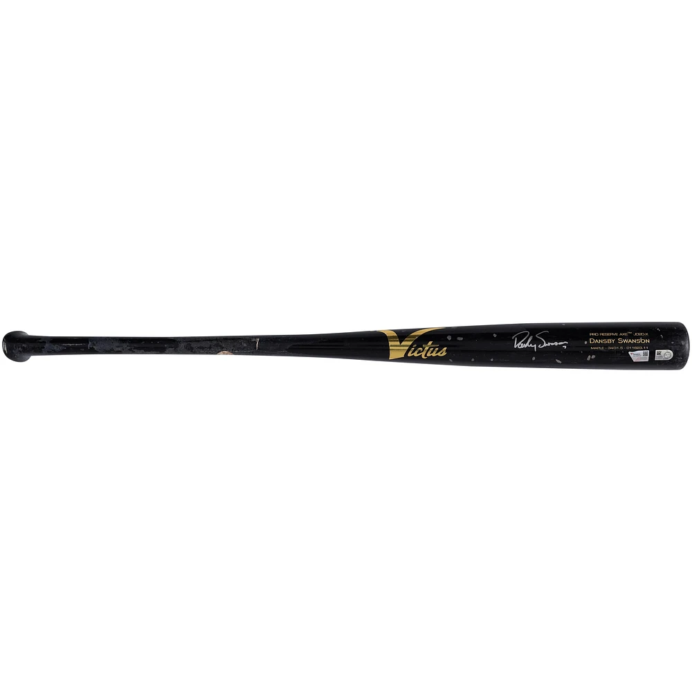 Dansby Swanson Chicago Cubs Autographed Game-Used Black Victus Broken Bat from the 2023 MLB Season 