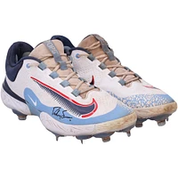 Dansby Swanson Chicago Cubs Autographed Game-Used White and Navy Nike Cleats from the 2023 MLB Season - RG13309602-03