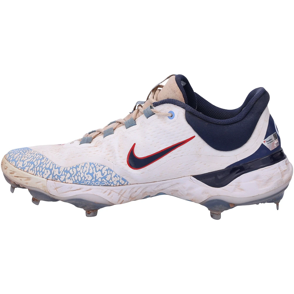 Dansby Swanson Chicago Cubs Autographed Game-Used White and Navy Nike Cleats from the 2023 MLB Season - RG13309602-03
