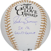 Dansby Swanson Chicago Cubs Autographed MLB Gold Glove Logo Baseball with "2X NL Gold Glove" Inscription
