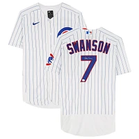 Dansby Swanson Chicago Cubs Autographed White Nike Authentic Jersey