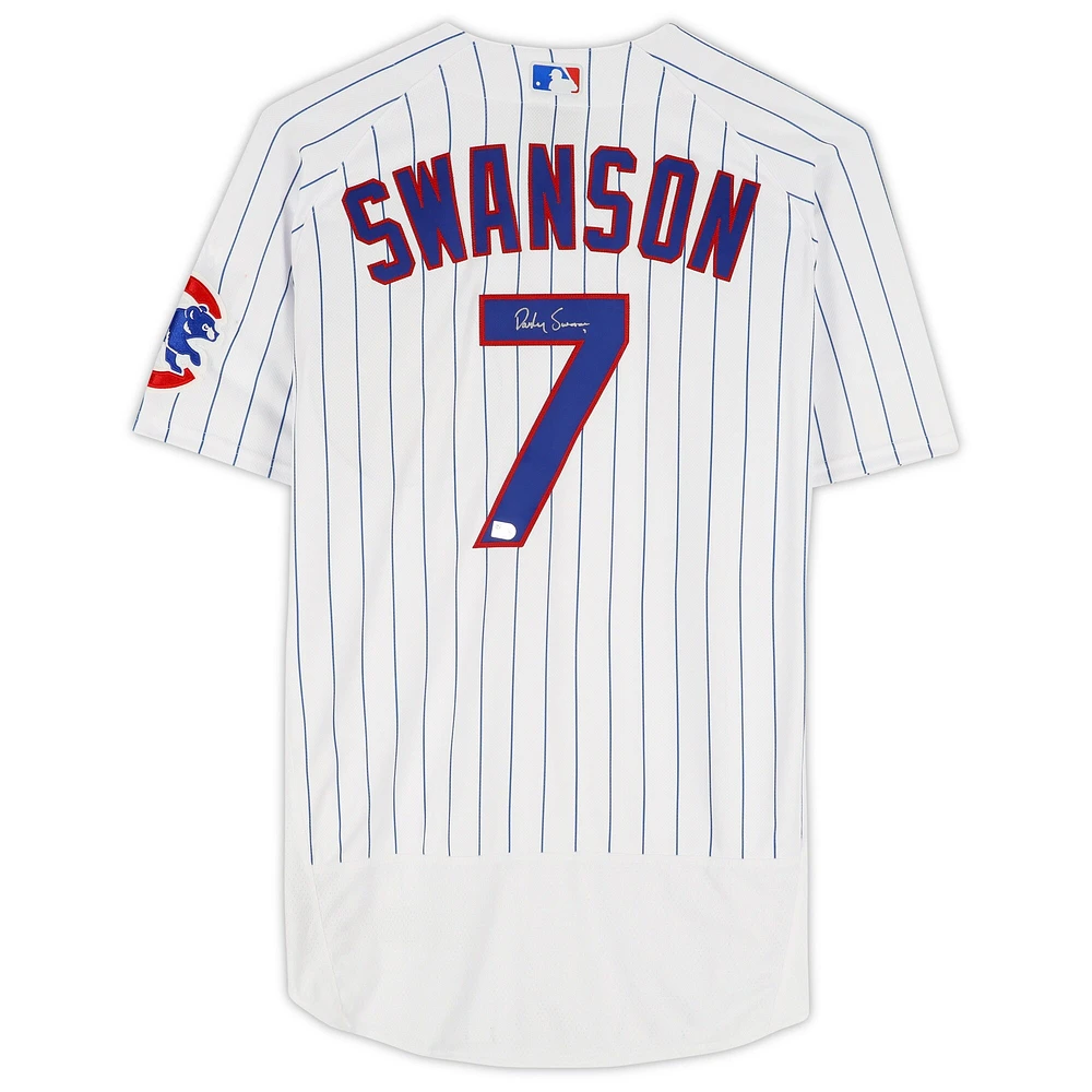 Dansby Swanson Chicago Cubs Autographed White Nike Authentic Jersey