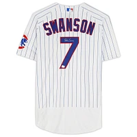 Dansby Swanson Chicago Cubs Autographed White Nike Authentic Jersey
