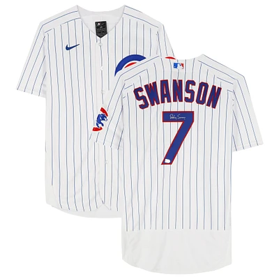 Dansby Swanson Chicago Cubs Autographed White Nike Authentic Jersey