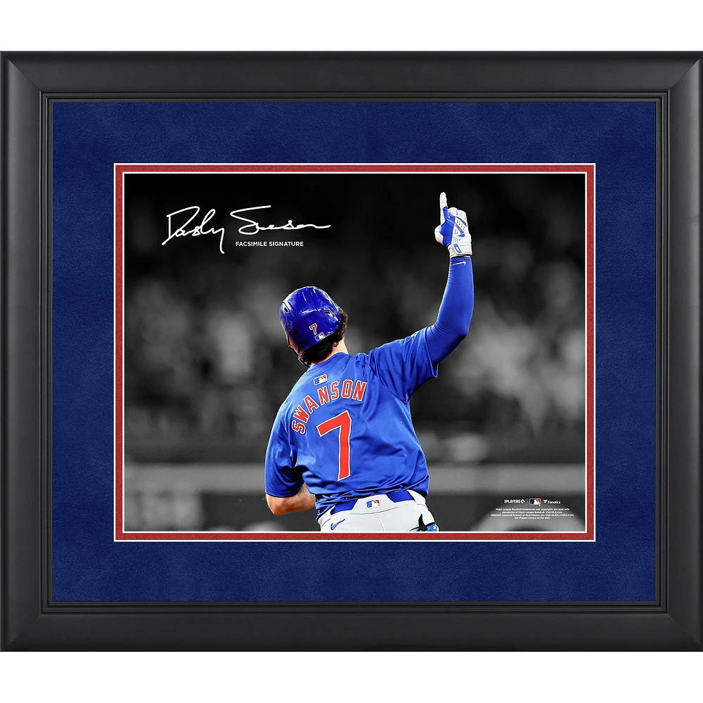 Dansby Swanson Chicago Cubs Facsimile Signature Framed 11" x 14" Spotlight Photograph