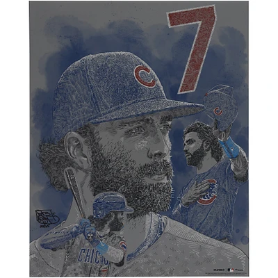 Dansby Swanson Chicago Cubs Unsigned 16" x 20" Photo Print - Art by Maz Adams - Limited Edition of 25