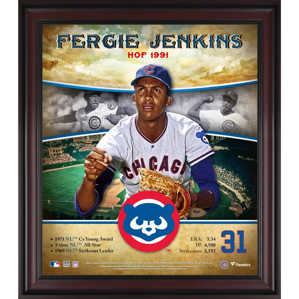 Lids Fergie Jenkins Chicago Cubs Fanatics Authentic Framed 15 x 17  Baseball Hall of Fame Collage with Facsimile Signature