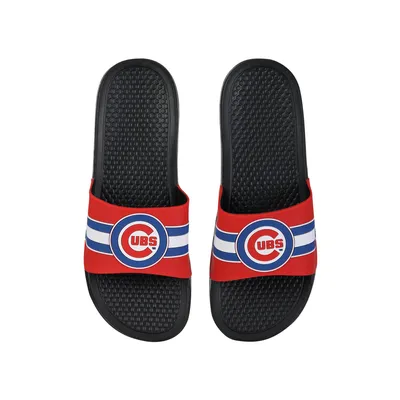 Chicago Cubs FOCO Stripe Raised Slide Sandals