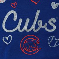 Girls Newborn & Infant Royal Chicago Cubs 3-Piece Home Plate Bodysuit Bib Booties Set