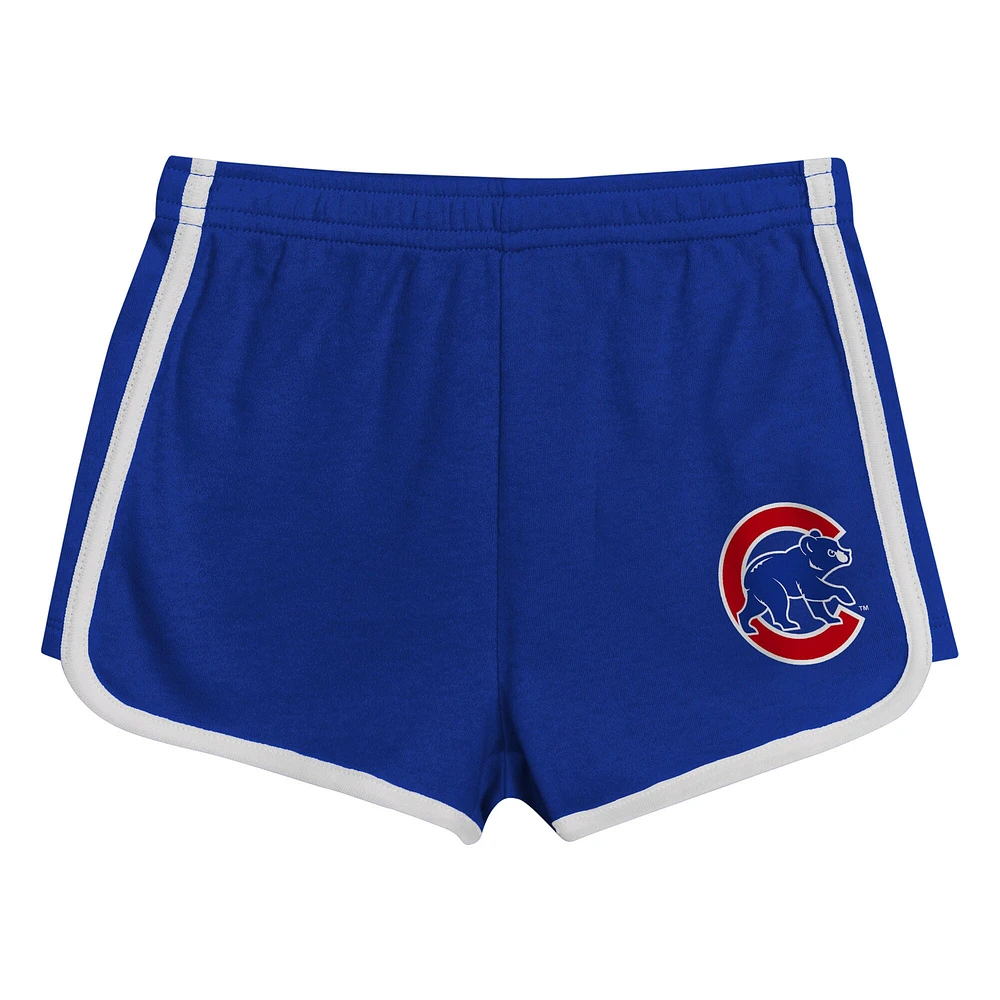 Girls Preschool Royal Chicago Cubs Double Run T-Shirt & Shorts Set