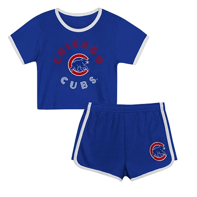 Girls Preschool Royal Chicago Cubs Double Run T-Shirt & Shorts Set