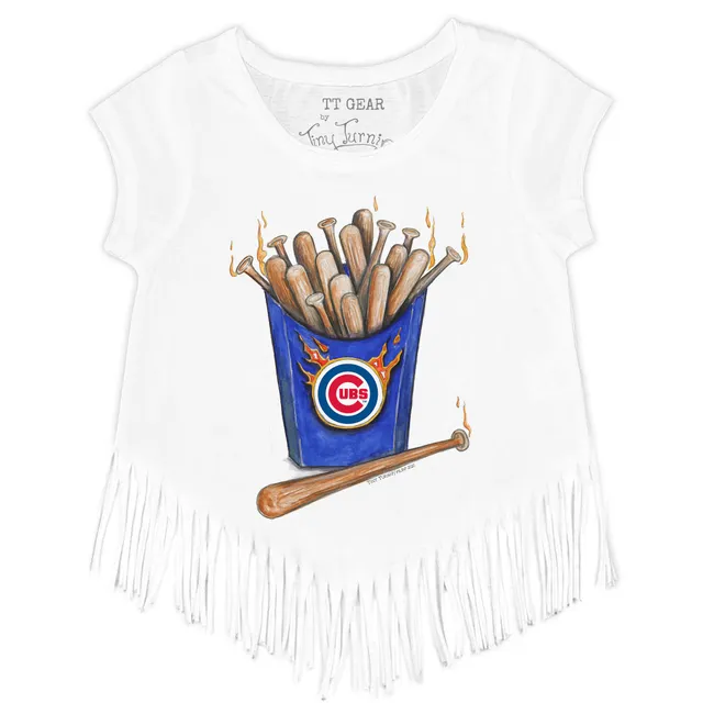 Toddler Tiny Turnip Royal Chicago Cubs Girl Teddy T-Shirt Size:3T