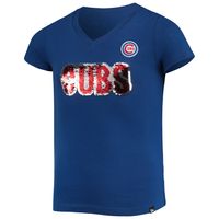 Girls Youth New Era Royal Chicago Cubs Flip Sequin T-Shirt