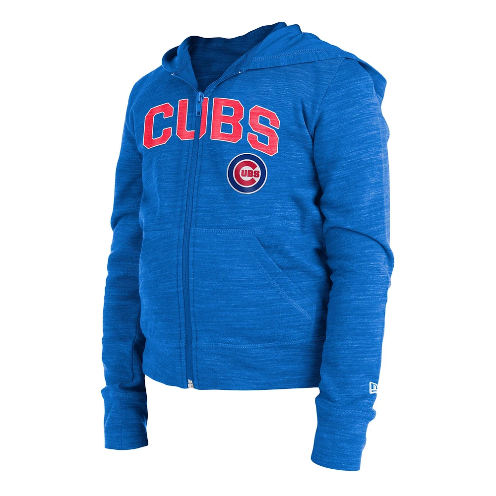 Sweat à capuche avec fermeture éclair intégrale Chicago Cubs New Era pour fille