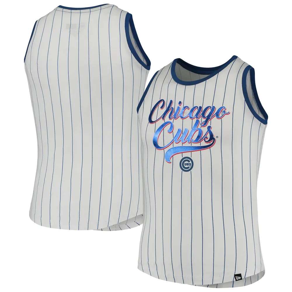 Girls Youth New Era White/Royal Los Angeles Dodgers Pinstripe Tank Top