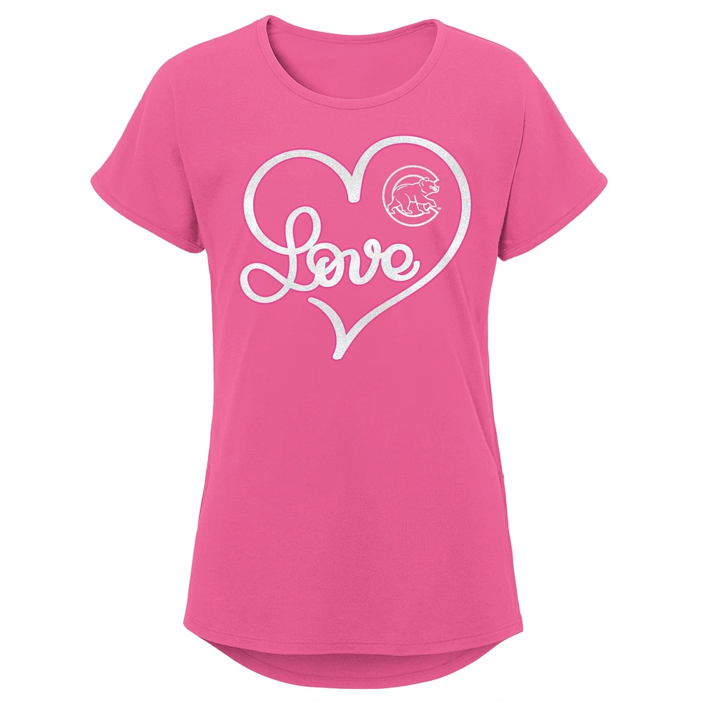 Lids Chicago Cubs Girls Youth Lovely T-Shirt - Pink