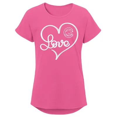 Chicago Cubs Girls Youth Lovely T-Shirt - Pink