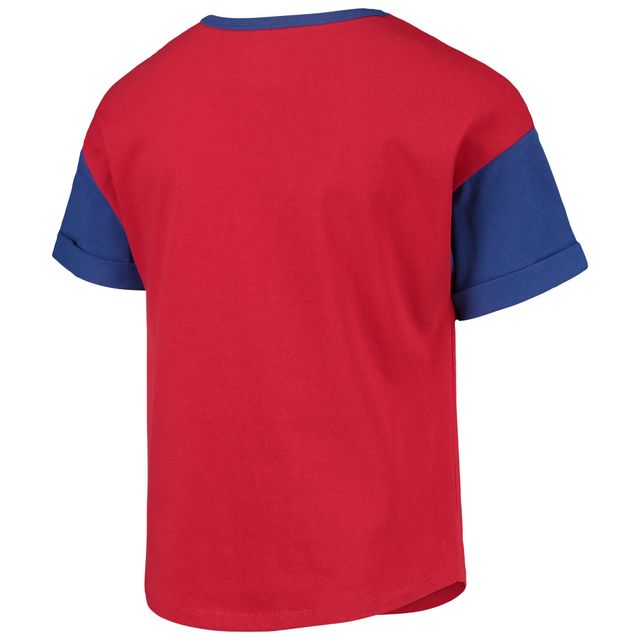 T-shirt rouge pour jeunes filles des gradins Chicago Cubs