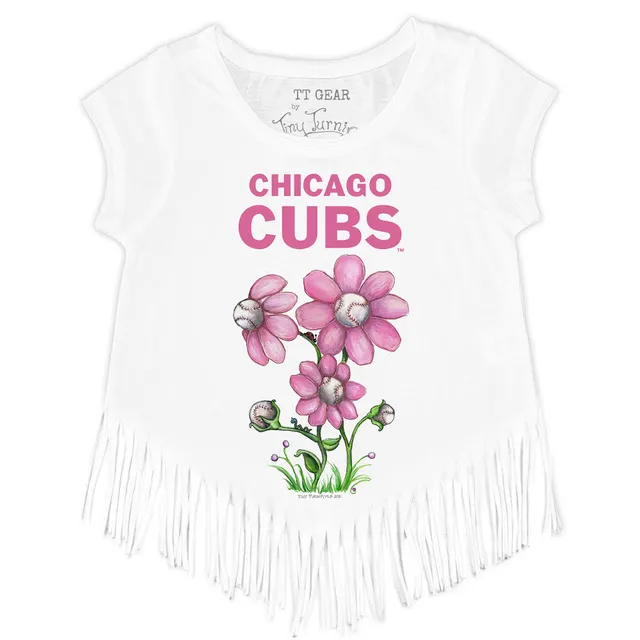 Chicago Cubs Girl Teddy Fringe Tee 2T / White