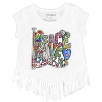 Lids Chicago Cubs Tiny Turnip Girls Youth Baseball Pow Fringe T-Shirt -  White