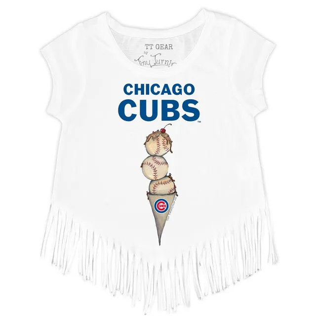 Girls Youth New Era Royal Chicago Cubs Flip Sequins V-Neck T-Shirt